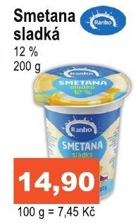 COOP DISKONT Smetana sladká nabídka