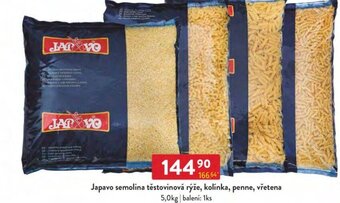 Qanto Japavo semolina těstovinová rýže, kolínka, penne, vřetena 5kg nabídka