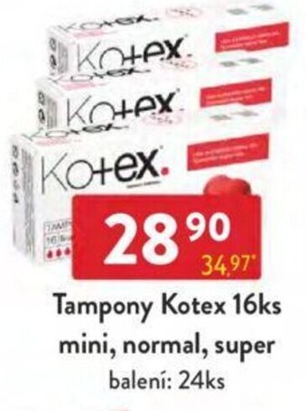 Qanto Tampony Kotex 16ks mini, normal, super nabídka