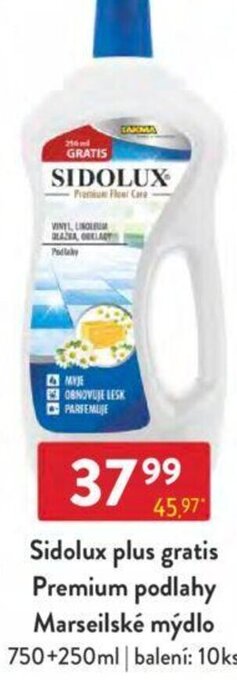 Qanto Sidolux plus gratis Premium podlahy Marseilské mýdlo nabídka