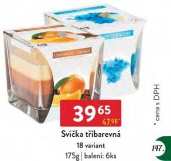 Qanto Svíčka tříbarevná 18 variant nabídka