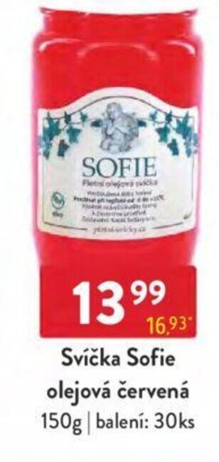 Qanto Svíčka Sofie olejová červená nabídka