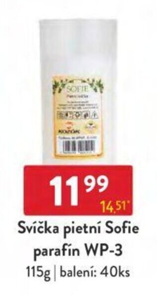 Qanto Svíčka pietní Sofie parafín WP-3 nabídka