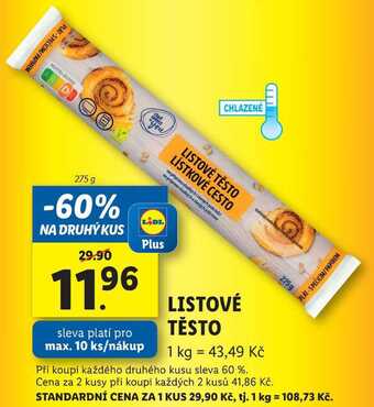 Lidl Listové těsto, 275 g nabídka