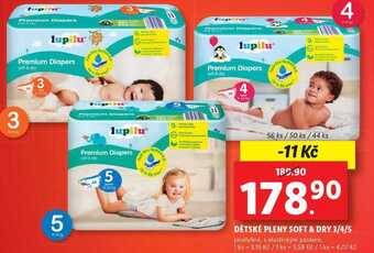 Lidl Dětské pleny soft & dry 3/4/5, 56 ks/50 ks/44 ks nabídka
