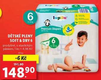 Lidl Dětské pleny soft & dry 6, 30 ks nabídka