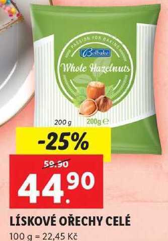 Lidl Lískové ořechy celé, 200 g nabídka