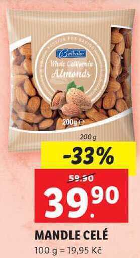 Lidl Mandle celé, 200 g nabídka