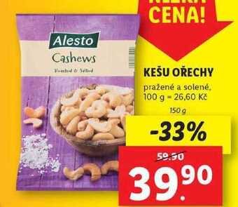 Lidl Kešu ořechy, 150 g nabídka
