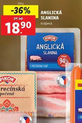 Lidl Anglická slanina, 100 g nabídka