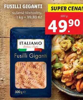 Lidl Fusilli giganti, 500 g nabídka