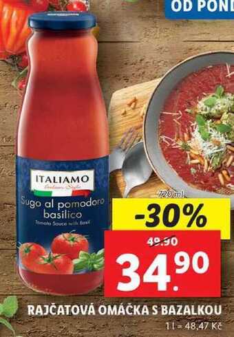 Lidl Rajčatová omáčka s bazalkou, 720 ml nabídka