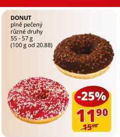 Flop Donut plně pečený různé druhy 55-57 g nabídka