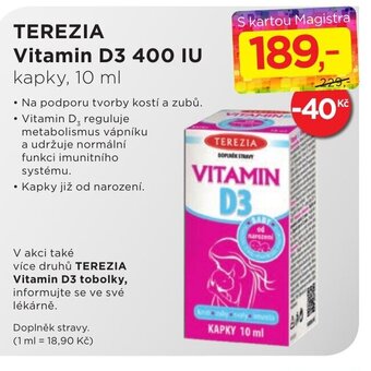 TEREZIA Vitamin D3 400 IU