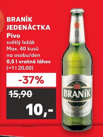 Kaufland BRANÍK JEDENÁCTKA Pivo nabídka