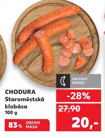 Kaufland CHODURA Staroměstská klobása 100 g nabídka
