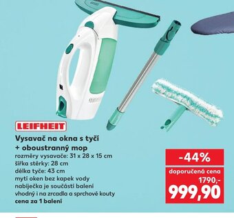 Vysavač na okna s tyčí + oboustranný mop