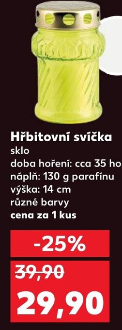 Kaufland Hřbitovní svíčka nabídka