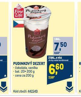 Makro Pudinkový dezert nabídka