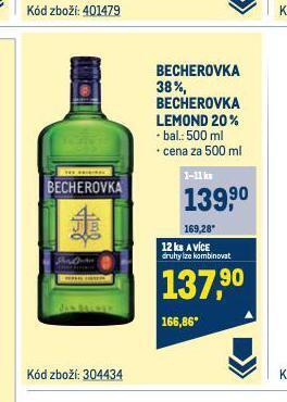 Makro Becherovka lemond nabídka