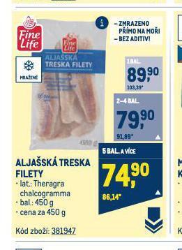 Makro Aljašská treska nabídka