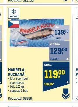 Makro Makrela kuchaná nabídka