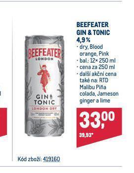 Makro Beefeater gin & tonic nabídka