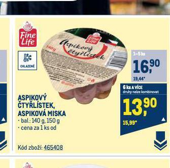 Makro Aspiková miska nabídka