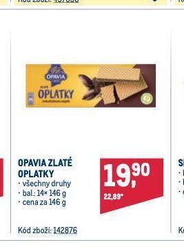 Makro Opavia zlaté oplatky nabídka