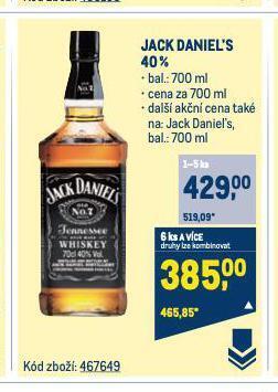 Makro Jack daniel's nabídka