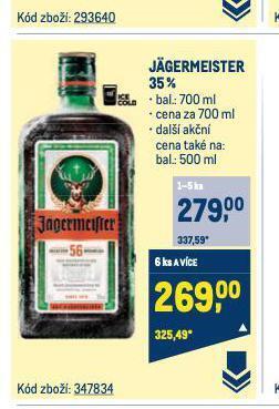 Makro Jagermeister nabídka