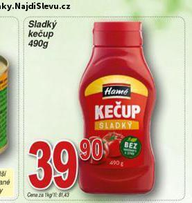 Hruška Hamé kečup nabídka