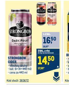 Makro Strongbow cider nabídka