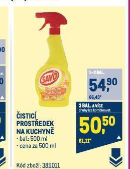 Makro Savo čisticí prostředek nabídka