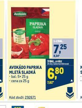 Makro Avokádo paprika mletá nabídka