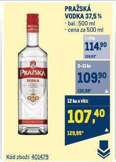 Makro Pražská vodka nabídka