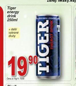Hruška Tiger energy drink nabídka
