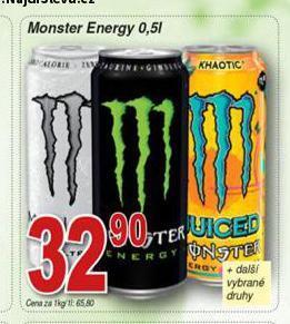 Hruška Monster energy drink nabídka