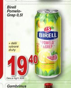 Hruška Birell nealkoholické pivo nabídka