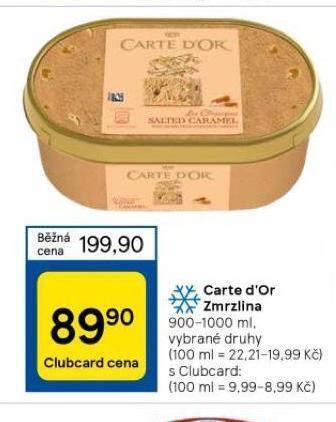 Tesco Zmrzlina carte d´or nabídka
