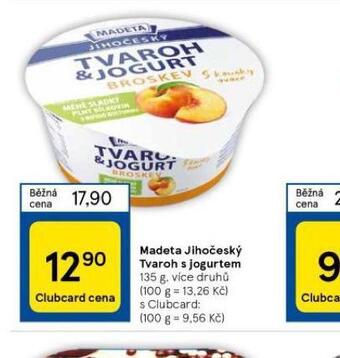 Tesco Madeta jihočeský tvaroh s jogurtem nabídka