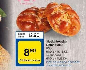 Tesco Sladká houska s mandlemi nabídka