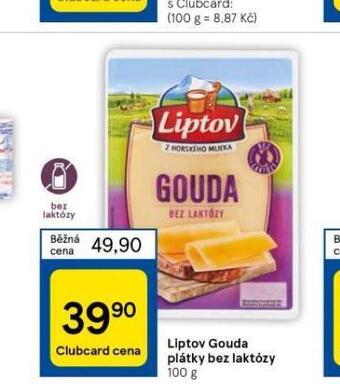 Tesco Liptov gouda plátky bez laktózy nabídka