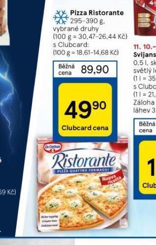 Tesco Pizza ristorante nabídka