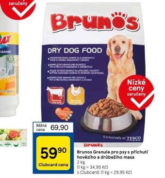 Tesco Brunos granule pro psy nabídka