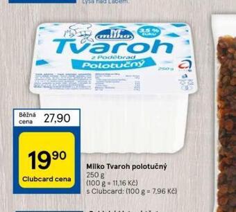 Tesco Milko tvaroh polotučný nabídka