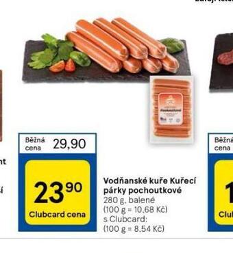 Tesco Kuřecí párky pochoutkové nabídka