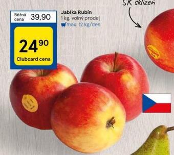 Tesco Jablka rubín nabídka