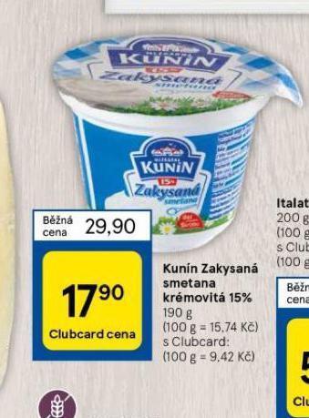 Kunín zakysaná smetana krémovitá 15%