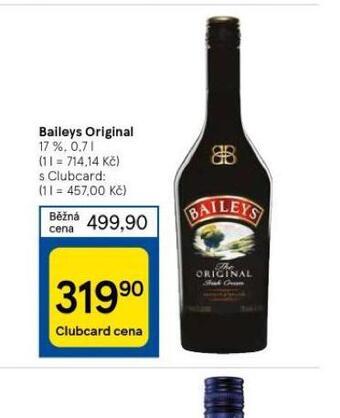 Tesco Baileys original nabídka